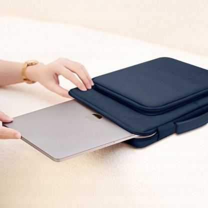 Tech-Protect Basic Laptop Bag 16 - елегантна чанта за MacBook Pro 15 и лаптопи до 16 инча (тъмносин) 8