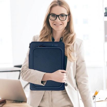 Tech-Protect Basic Laptop Bag 16 - елегантна чанта за MacBook Pro 15 и лаптопи до 16 инча (тъмносин) 10