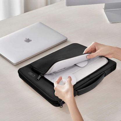 Tech-Protect Basic Laptop Bag 16 - елегантна чанта за MacBook Pro 15 и лаптопи до 16 инча (черен) 7