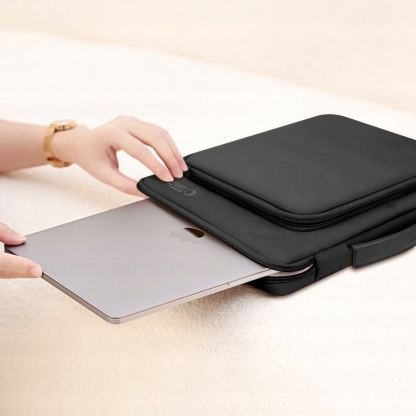 Tech-Protect Basic Laptop Bag 16 - елегантна чанта за MacBook Pro 15 и лаптопи до 16 инча (черен) 8