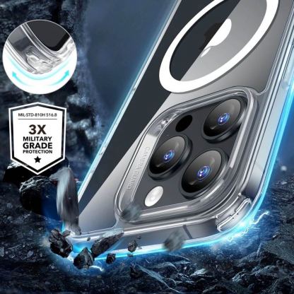 ESR Halolock Classic Hybrid MagSafe Protection Set - хибриден удароустойчив кейс с MagSafe и стъклено защитно покритие за дисплея на iPhone 16 Pro Max (прозрачен) 2