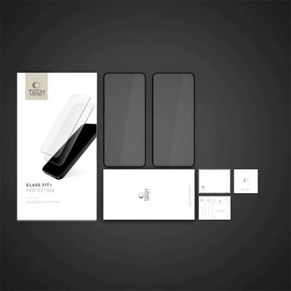 Tech-Protect Glass Fit Plus Tempered Glass 2.5D 2 Pack - 2 броя калени стъклени защитни покрития за дисплея на Xiaomi Redmi Note 14 4G, Note 14 5G (черен-прозрачен) 5