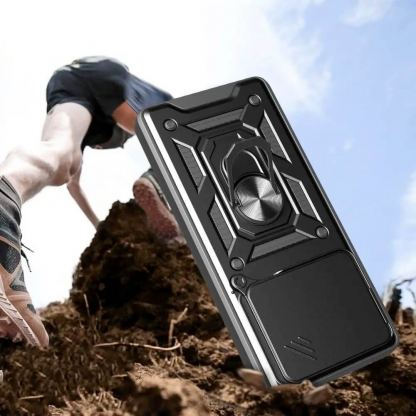 Tech-Protect CamShield Pro Hard Case - хибриден удароустойчив кейс с пръстен против изпускане за Xiaomi Redmi Note 14 5G (черен) 2