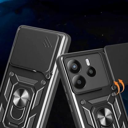 Tech-Protect CamShield Pro Hard Case - хибриден удароустойчив кейс с пръстен против изпускане за Xiaomi Redmi Note 14 5G (черен) 3