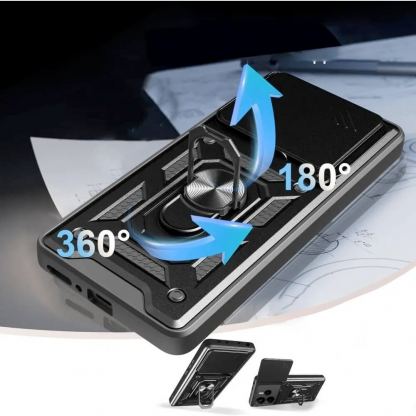 Tech-Protect CamShield Pro Hard Case - хибриден удароустойчив кейс с пръстен против изпускане за Xiaomi Redmi Note 14 5G (черен) 5