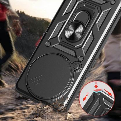 Tech-Protect CamShield Pro Hard Case - хибриден удароустойчив кейс с пръстен против изпускане за Xiaomi Redmi Note 14 Pro 5G, Poco X7 5G (черен) 3