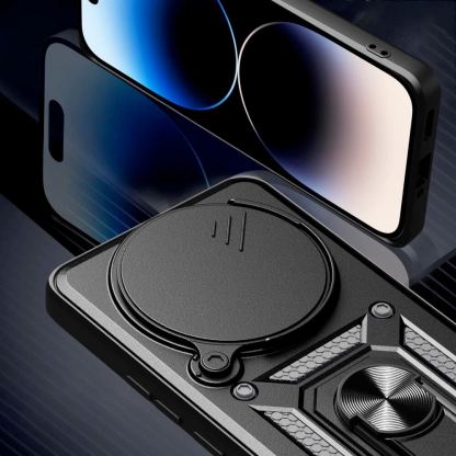 Tech-Protect CamShield Pro Hard Case - хибриден удароустойчив кейс с пръстен против изпускане за Xiaomi Redmi Note 14 Pro 5G, Poco X7 5G (черен) 4