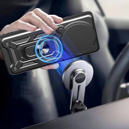 Tech-Protect CamShield Pro Hard Case - хибриден удароустойчив кейс с пръстен против изпускане за Xiaomi Redmi Note 14 Pro 5G, Poco X7 5G (черен) 5