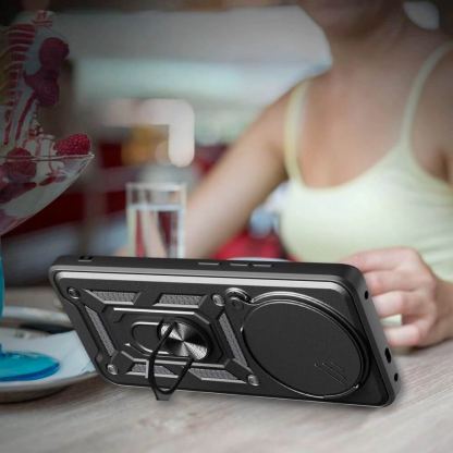 Tech-Protect CamShield Pro Hard Case - хибриден удароустойчив кейс с пръстен против изпускане за Xiaomi Redmi Note 14 Pro 5G, Poco X7 5G (черен) 6