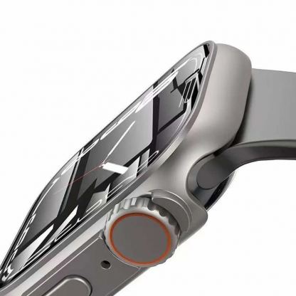 Tech-Protect Defense 360 Case - качествен твърд кейс с вграден стъклен протектор за дисплея на Apple Watch 10 46мм (2024) (черен-оранжев) 3