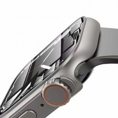 Tech-Protect Defense 360 Case - качествен твърд кейс с вграден стъклен протектор за дисплея на Apple Watch 10 46мм (2024) (титан-оранжев) 3