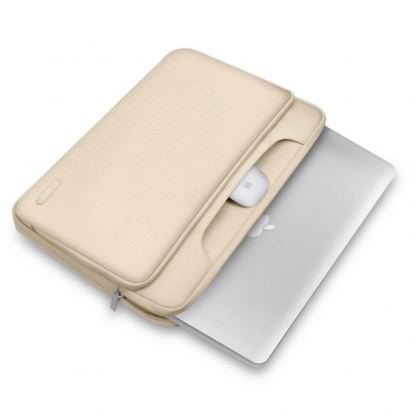 Tech-Protect PocketBag Laptop Bag 16 - елегантна чанта с дръжки и презрамка за MacBook Pro 15 и преносими компютри до 16 инча (бежов) 5