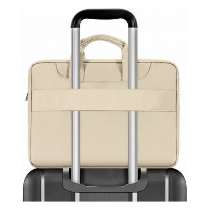 Tech-Protect PocketBag Laptop Bag 14 - елегантна чанта с дръжки и презрамка за MacBook Air 13, MacBook Pro 13, MacBook Pro 14 и лаптопи до 14 инча (бежов) 5