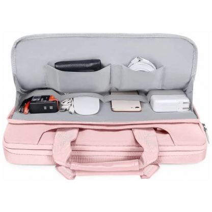 Tech-Protect PocketBag Laptop Bag 16 - елегантна чанта с дръжки и презрамка за MacBook Pro 15 и преносими компютри до 16 инча (розов) 3