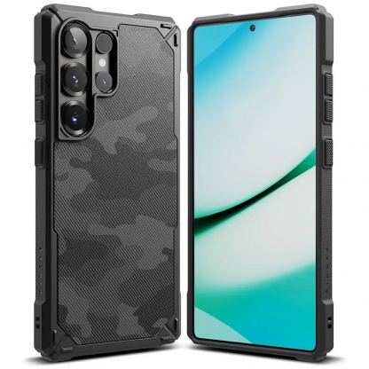 Ringke Rugged Gear Case - удароустойчив силиконов (TPU) калъф за Samsung Galaxy S25 Ultra (черен-камуфлаж) 2