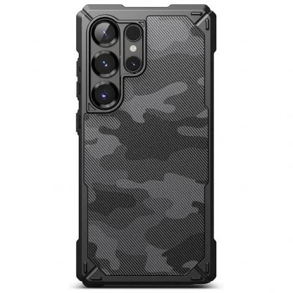Ringke Rugged Gear Case - удароустойчив силиконов (TPU) калъф за Samsung Galaxy S25 Ultra (черен-камуфлаж) 3