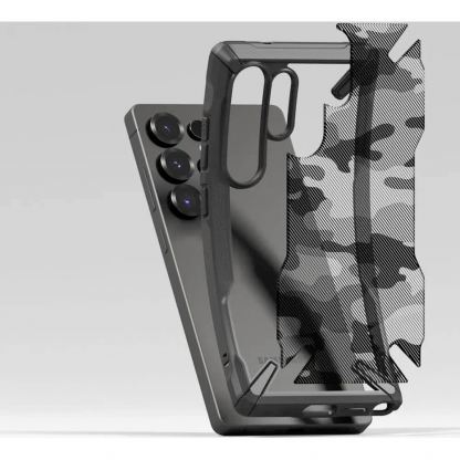 Ringke Fusion-X Case - хибриден удароустойчив кейс за Samsung Galaxy S25 Ultra (черен-камуфлаж) 7