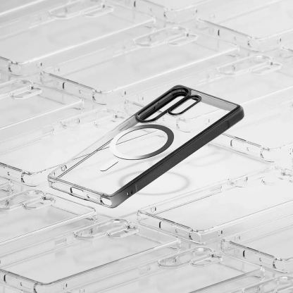 Ringke Fusion Magnetic Bold Case - хибриден удароустойчив кейс с MagSafe за Samsung Galaxy S25 Ultra (черен-прозрачен) 7