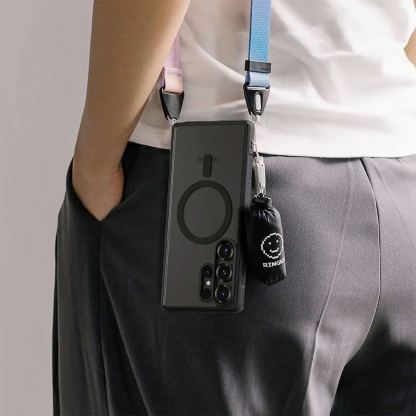 Ringke Fusion Magnetic Bold Case - хибриден удароустойчив кейс с MagSafe за Samsung Galaxy S25 Ultra (черен-прозрачен) 8