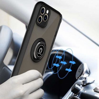 Techsuit Glinth Hybrid Case - хибриден удароустойчив кейс с пръстен против изпускане за Xiaomi Poco X7 Pro (черен-прозрачен) 5