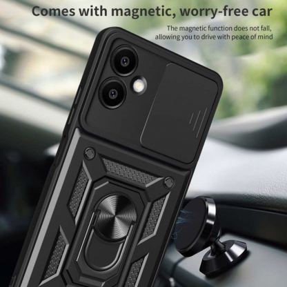 Techsuit CamShield Case - хибриден удароустойчив кейс с пръстен против изпускане за Samsung Galaxy S25 Edge (черен)  4