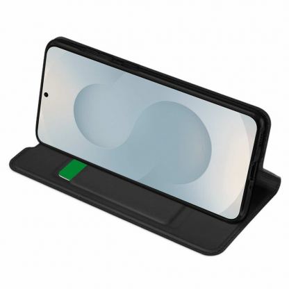 Techsuit Magskin Book - кожен калъф с поставка и отделение за кр. карти за Samsung Galaxy S25 Edge (черен) 3