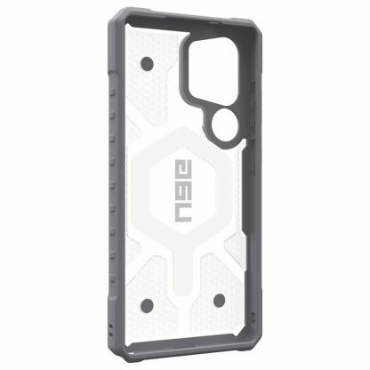 Urban Armor Gear Pathfinder Clear MagSafe Case - удароустойчив хибриден кейс с MagSafe и връзка за ръка за Samsung Galaxy S25 Ultra (сив-розов) 4