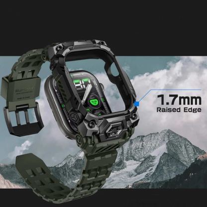 i-Blason SUPCASE Unicorn Beetle Ore Case - удароустойчив алуминиев кейс от най-висок клас с вградена каишка за Apple Watch 10 46мм (2024) (зелен) 3