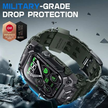 i-Blason SUPCASE Unicorn Beetle Ore Case - удароустойчив алуминиев кейс от най-висок клас с вградена каишка за Apple Watch 10 46мм (2024) (зелен) 5