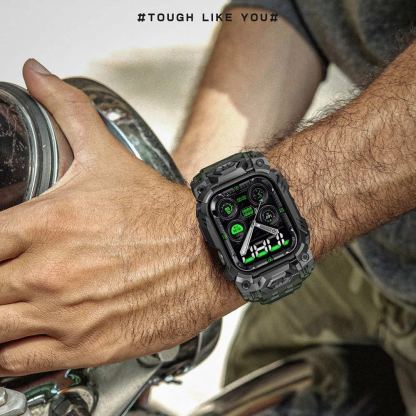 i-Blason SUPCASE Unicorn Beetle Ore Case - удароустойчив алуминиев кейс от най-висок клас с вградена каишка за Apple Watch 10 46мм (2024) (зелен) 7