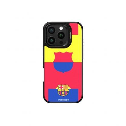 FC Barcelona Official Magnetic Hybrid Case - хибриден удароустойчив кейс с MagSafe за iPhone 16 Pro Max (жълт-червен) 3