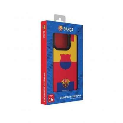 FC Barcelona Official Magnetic Hybrid Case - хибриден удароустойчив кейс с MagSafe за iPhone 16 Pro Max (жълт-червен) 6