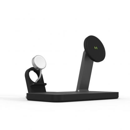 Mophie Snap Plus 3in1 Magnetic MagSafe Wireless Charger - тройна поставка (пад) за безжично зареждане за iPhone с Magsafe, Apple Watch, AirPods Pro и Qi съвместими устройства (черен) 3