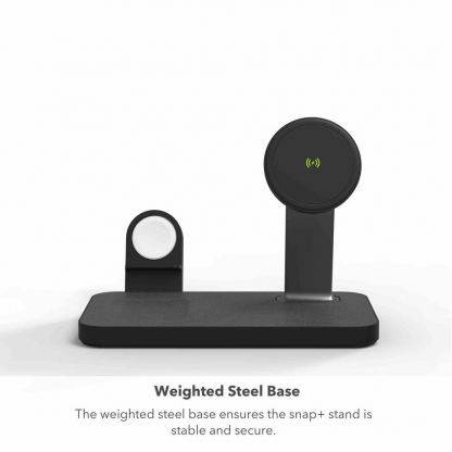 Mophie Snap Plus 3in1 Magnetic MagSafe Wireless Charger - тройна поставка (пад) за безжично зареждане за iPhone с Magsafe, Apple Watch, AirPods Pro и Qi съвместими устройства (черен) 7
