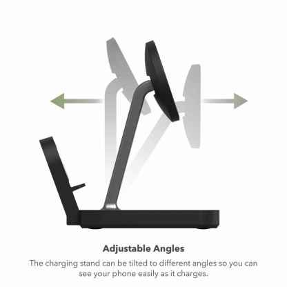 Mophie Snap Plus 3in1 Magnetic MagSafe Wireless Charger - тройна поставка (пад) за безжично зареждане за iPhone с Magsafe, Apple Watch, AirPods Pro и Qi съвместими устройства (черен) 11