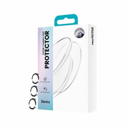 Benks Warrior Tempered Glass Camera Lens Protector - предпазни стъклени лещи за камерата на Samsung Galaxy S25 Plus (сребрист) 5