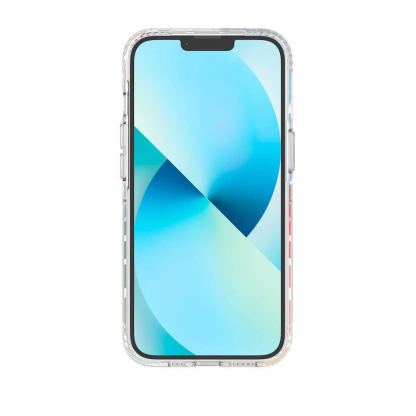 Tech21 EvoArt Rainbow Sunburst Hybrid Case - хибриден удароустойчив кейс за iPhone 13 (шарен-прозрачен) 2