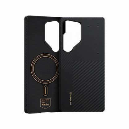 Benks Magnetic Armor Pro Montage Kevlar Metal Frame Case 600D+1500D - кевларен кейс с MagSafe за Samsung Galaxy S25 Ultra (черен) 2