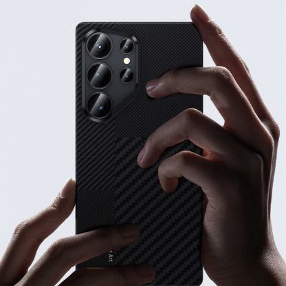 Benks Magnetic Armor Pro Montage Kevlar Metal Frame Case 600D+1500D - кевларен кейс с MagSafe за Samsung Galaxy S25 Ultra (черен) 8