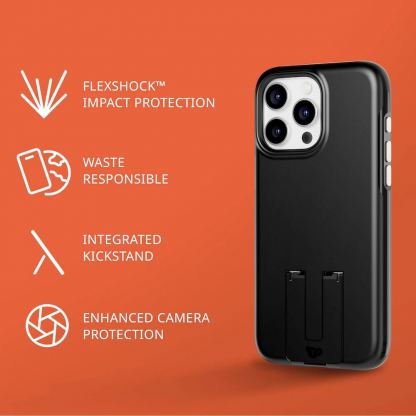 Tech21 EvoCrystal Kick Hybrid MagSafe Case - хибриден удароустойчив кейс с MagSafe за iPhone 15 Pro Max (черен) 5