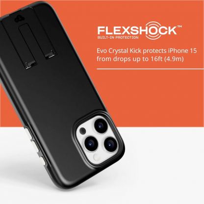 Tech21 EvoCrystal Kick Hybrid MagSafe Case - хибриден удароустойчив кейс с MagSafe за iPhone 15 Pro Max (черен) 6