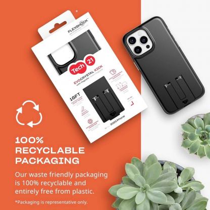 Tech21 EvoCrystal Kick Hybrid MagSafe Case - хибриден удароустойчив кейс с MagSafe за iPhone 15 Pro Max (черен) 9