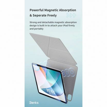 Benks Urban Magnetic Fold Case - магнитен полиуретанов калъф с поставка за iPad Air 13 (2024) (бял) 2