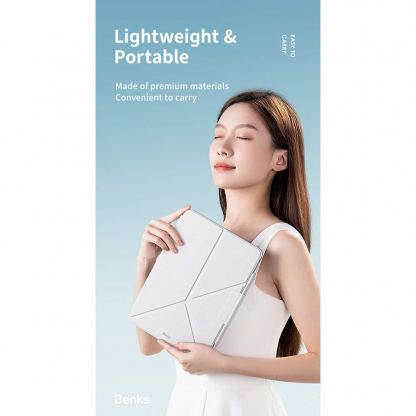 Benks Urban Magnetic Fold Case - магнитен полиуретанов калъф с поставка за iPad Air 13 (2024) (бял) 5