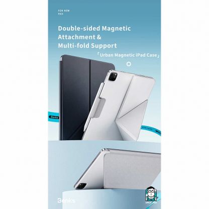 Benks Urban Magnetic Fold Case - магнитен полиуретанов калъф с поставка за iPad Air 13 (2024) (бял) 10