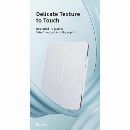Benks Urban Magnetic Fold Case - магнитен полиуретанов калъф с поставка за iPad Pro 13 (2024) (бял) 6