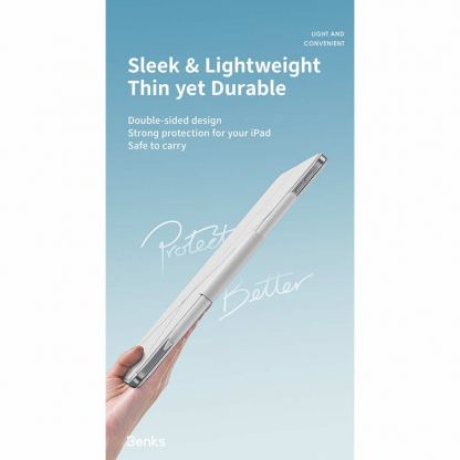 Benks Urban Magnetic Fold Case - магнитен полиуретанов калъф с поставка за iPad Pro 13 (2024) (бял) 7