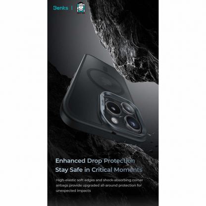 Benks Magnetic Mist Metal Frame Case - хибриден удароустойчив кейс с MagSafe за iPhone 16 (златист) 3