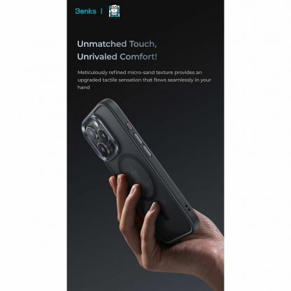 Benks Magnetic Mist Metal Frame Case - хибриден удароустойчив кейс с MagSafe за iPhone 16 (златист) 5