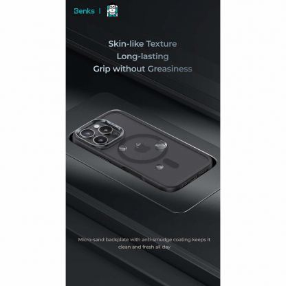 Benks Magnetic Mist Metal Frame Case - хибриден удароустойчив кейс с MagSafe за iPhone 16 (златист) 7